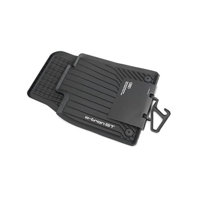 Оригінальні килимки гумові, передні, Audi all-weather mats, 2 x rubber mats, front rubber floor mats, with e-tron GT lettering, black, 4J3061501041