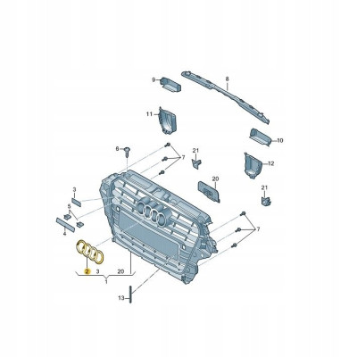 Оригінальна емблема чорна Audi 8T0853605T94