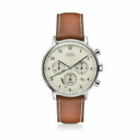 Оригінальний чоловічий наручний годинник хронограф Audi Chronograph Solar-powered, Mens, beige / brown 3102100100